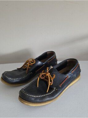 ALDO | Boat Shoes Navy Leather Sz 44